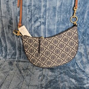 Tory Burch Black and Tan Shoulder Bag